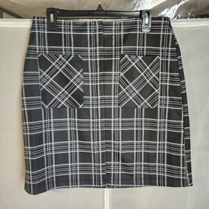 Soho Black and White Plaid Pencil Skirt